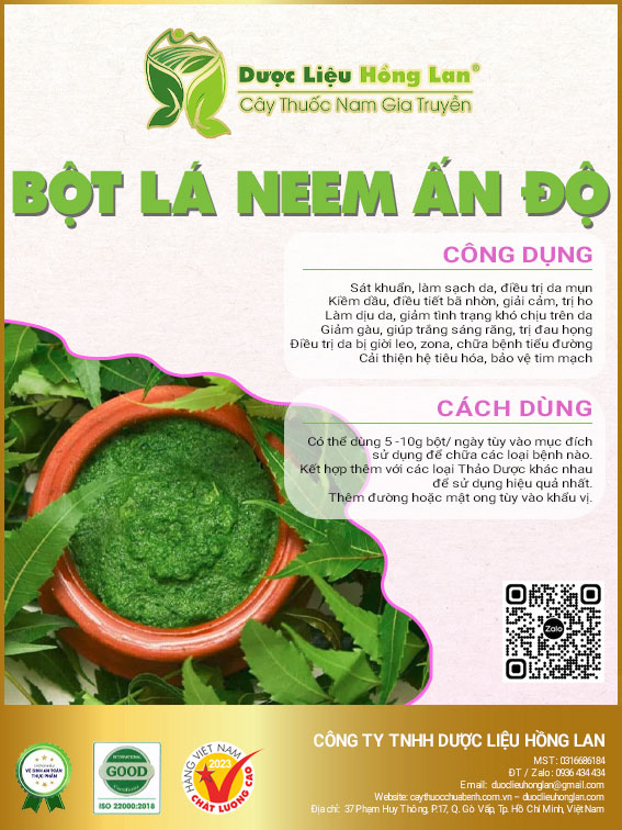 Sản phẩm từ lá Neem: Dầu Neem, bột Neem và các sản phẩm khác