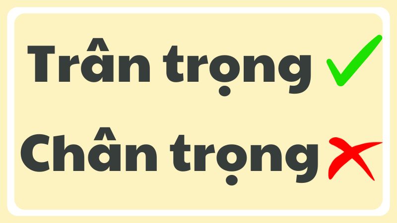 Chân trọng hay trân trọng từ nào đúng chính tả