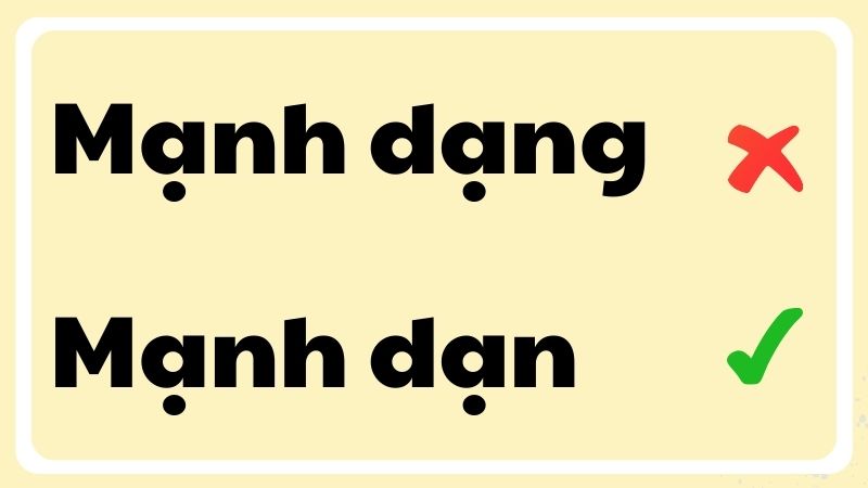 Mạnh dạng hay mạnh dạn đúng chính tả