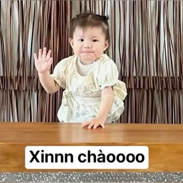 Ảnh meme chào hỏi thân thiện, biểu cảm đáng yêu