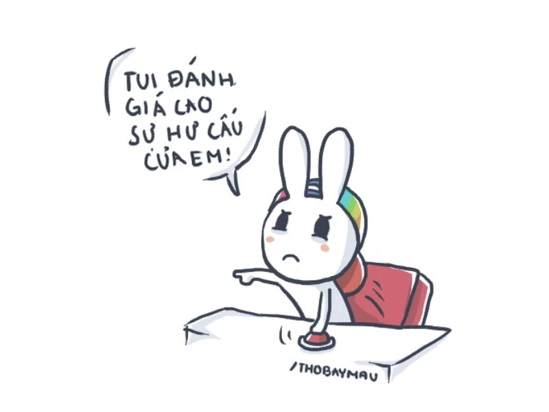 Rabbit meme thỏ hồng dễ thương, biểu cảm siêu đáng yêu