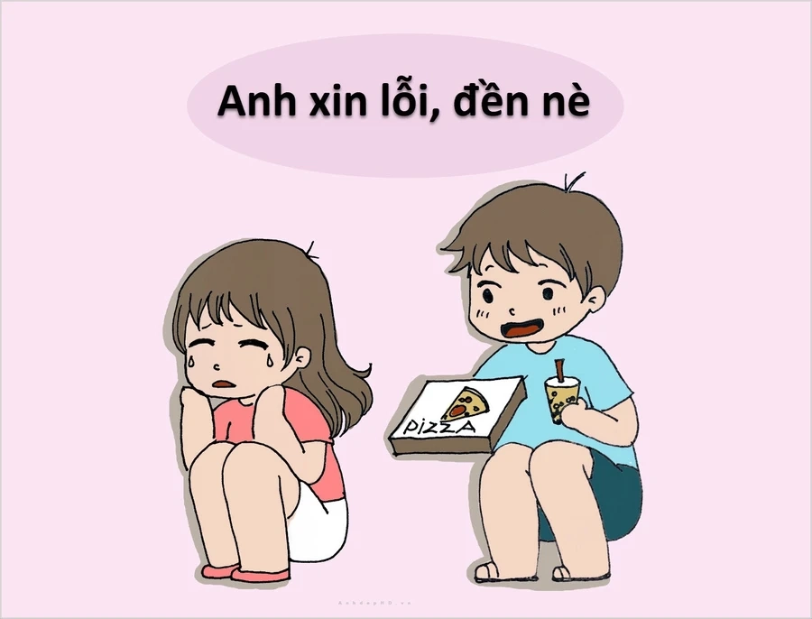 Gửi lời xin lỗi dễ thương qua ảnh meme mèo xin lỗi