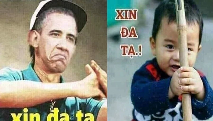 Cảm xúc hài hước qua meme quỳ gối xin lỗi